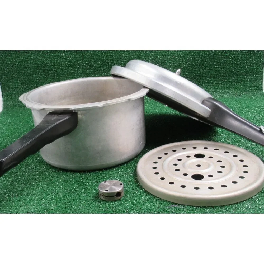 Vtg Mirror-Matic Pressure Cooker 394M 4QT Aluminum w/Jiggler & Gasket-Made USA‎